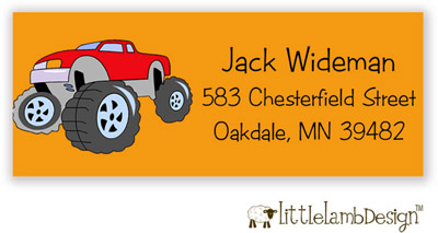 Little Lamb Design Address Labels - Monster Trucks Little Lamb Design Address Labels - Monster Trucks