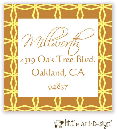 Little Lamb Design Address Labels - Modern Blocks Orange and Yellow Little Lamb Design Address Labels - Modern Blocks Orange and Yellow