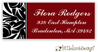 Little Lamb Design Address Labels - Red and Black Floral Little Lamb Design Address Labels - Red and Black Floral
