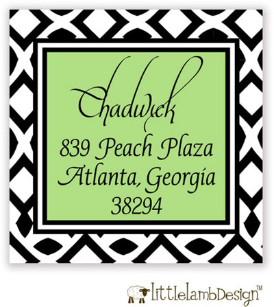 Little Lamb Design Address Labels - Bold Green and Black Little Lamb Design Address Labels - Bold Green and Black