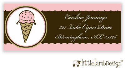 Little Lamb Design Address Labels - Pink Ice Cream Cone Little Lamb Design Address Labels - Pink Ice Cream Cone