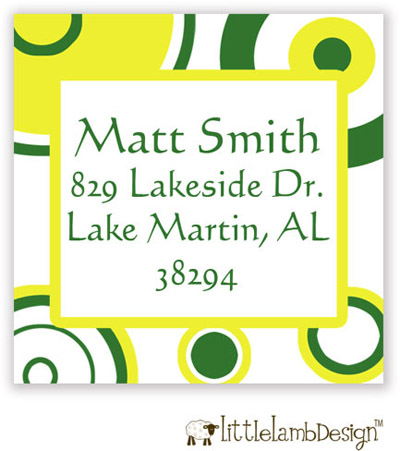 Little Lamb Design Address Labels - Green and Yellow Vibrant Circles Little Lamb Design Address Labels - Green and Yellow Vibrant Circles