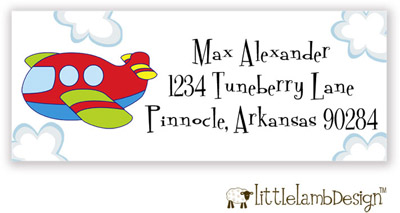 Little Lamb Design Address Labels - Cute Airplane