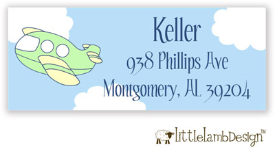 Little Lamb Design Address Labels - Cute Airplane