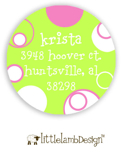 Little Lamb Design Address Labels - Pink and Green Dots Little Lamb Design Address Labels - Pink and Green Dots