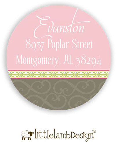 Little Lamb Design Address Labels - Elegant Pink and Gray