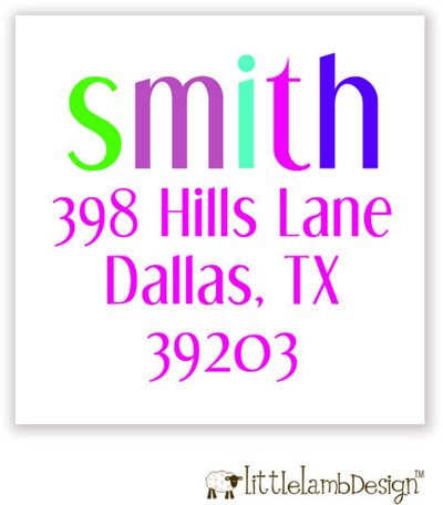 Little Lamb Design Address Labels - Colorful Name