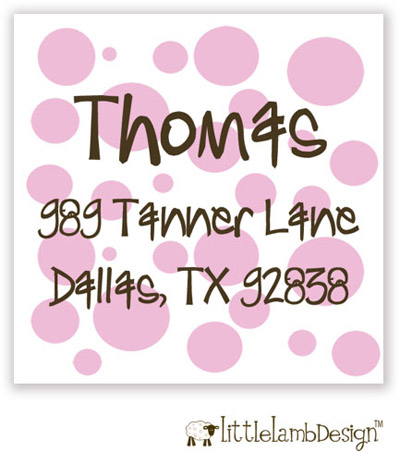 Little Lamb Design Address Labels - Pink Dots Little Lamb Design Address Labels - Pink Dots