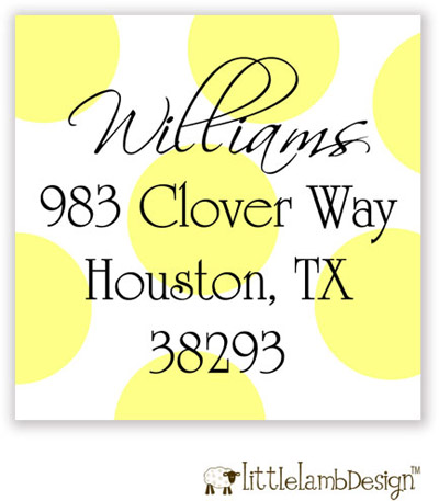 Little Lamb Design Address Labels - Yellow Dots