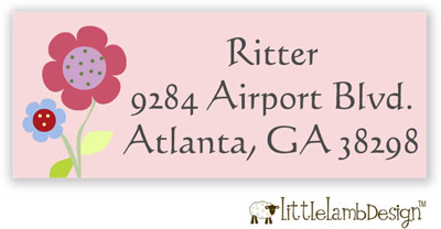 Little Lamb Design Address Labels - Pink Flowers Little Lamb Design Address Labels - Pink Flowers