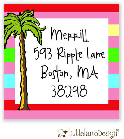 Little Lamb Design Address Labels - Palm Tree