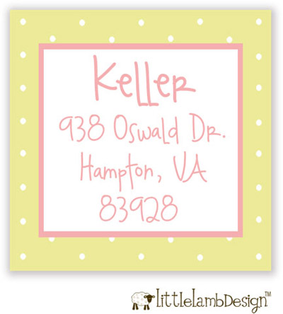 Little Lamb Design Address Labels - Dot Border