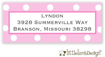 Little Lamb Design Address Labels - Pink and White Dots Little Lamb Design Address Labels - Pink and White Dots
