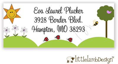 Little Lamb Design Address Labels - Garden Scene Little Lamb Design Address Labels - Garden Scene