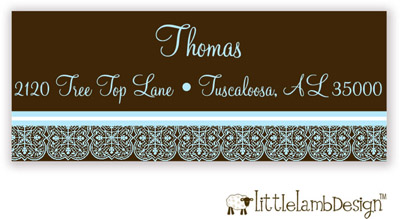 Little Lamb Design Address Labels - Blue Patterned Border Little Lamb Design Address Labels - Blue Patterned Border