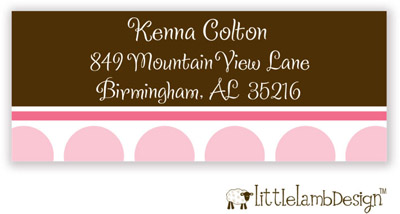 Little Lamb Design Address Labels - Big Pink Dots