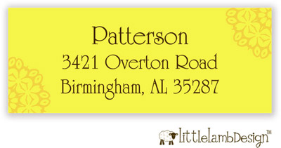 Little Lamb Design Address Labels - Yellow Floral Little Lamb Design Address Labels - Yellow Floral