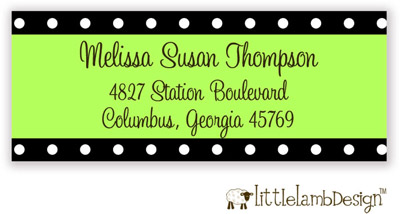 Little Lamb Design Address Labels - Black and White Dots