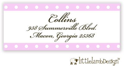 Little Lamb Design Address Labels - Pink and White Dots Little Lamb Design Address Labels - Pink and White Dots