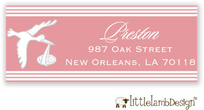 Little Lamb Design Address Labels - Pink Stork Little Lamb Design Address Labels - Pink Stork