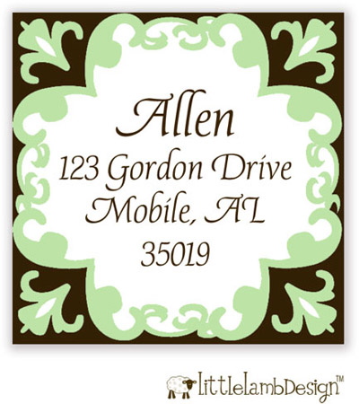 Little Lamb Design Address Labels - Elegant Green