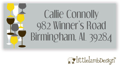 Little Lamb Design Address Labels - Wine Glass Little Lamb Design Address Labels - Wine Glass