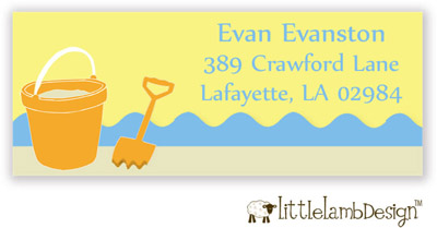 Little Lamb Design Address Labels - Beach Scene