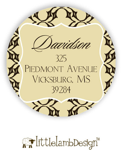 Little Lamb Design Address Labels - Elegant Beige Pattern