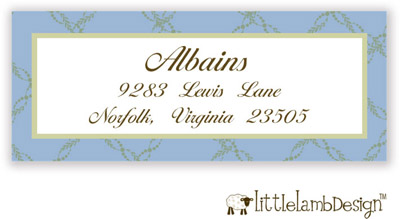 Little Lamb Design Address Labels - Elegant Blue Braid