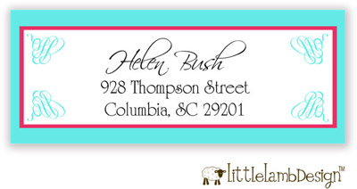 Little Lamb Design Address Labels - Blue and Pink