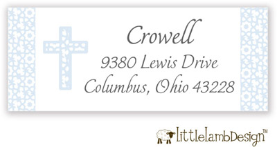 Little Lamb Design Address Labels - Blue Cross