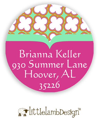 Little Lamb Design Address Labels - Funky Pink and Green Little Lamb Design Address Labels - Funky Pink and Green