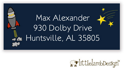 Little Lamb Design Address Labels - Rocket Ship Little Lamb Design Address Labels - Rocket Ship