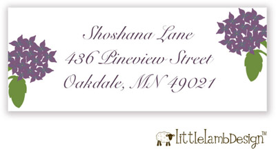 Little Lamb Design Address Labels - Purple Bouquet