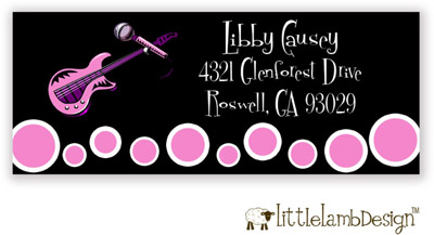 Little Lamb Design Address Labels - Guitar Girl