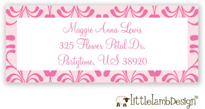 Little Lamb Design Address Labels - Pink Vine