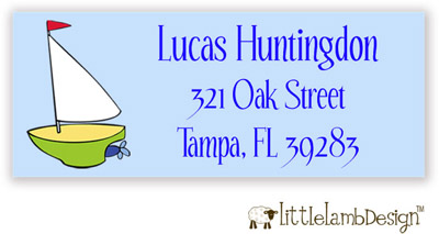Little Lamb Design Address Labels - Sailboat Little Lamb Design Address Labels - Sailboat