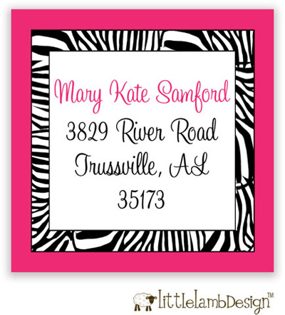 Little Lamb Design Address Labels - Zebra Print Little Lamb Design Address Labels - Zebra Print