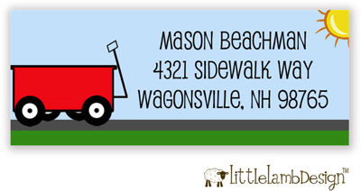 Little Lamb Design Address Labels - Wagon