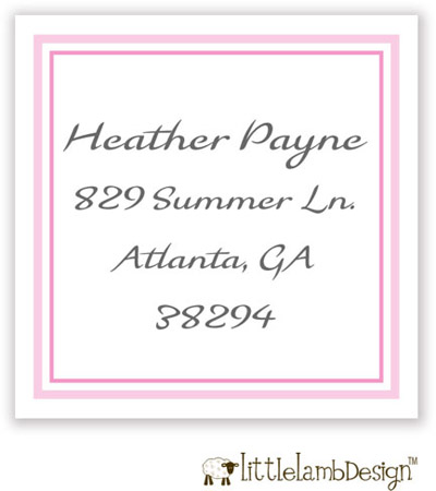 Little Lamb Design Address Labels - Pink Border