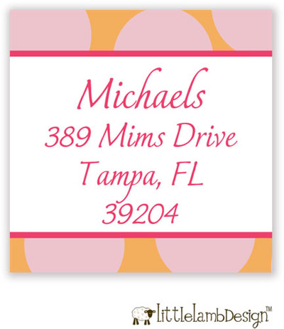 Little Lamb Design Address Labels - Big Pink Dots