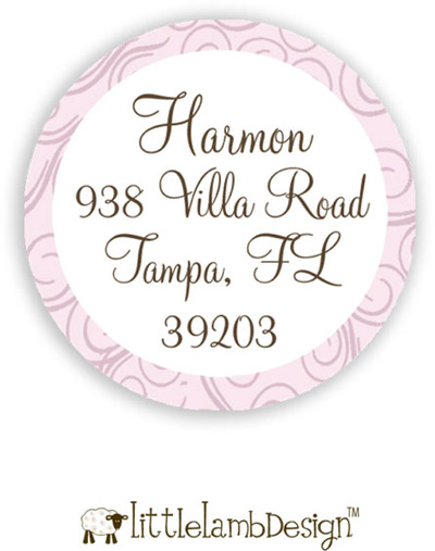 Little Lamb Design Address Labels - Pink Swirls Little Lamb Design Address Labels - Pink Swirls