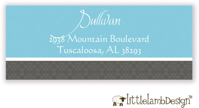 Little Lamb Design Address Labels - Blue Band