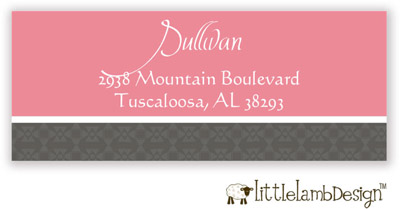 Little Lamb Design Address Labels - Pink Band
