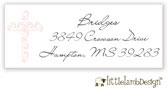 Little Lamb Design Address Labels - Pink Cross