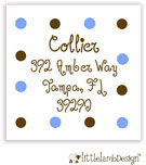 Little Lamb Design Address Labels - Blue Dotted Border