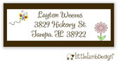 Little Lamb Design Address Labels - Butterfly and Flower