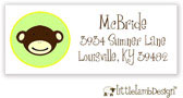 Little Lamb Design Address Labels - Green Monkey Face
