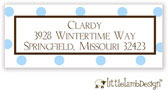 Little Lamb Design Address Labels - Blue Dots