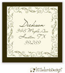 Little Lamb Design Address Labels - Elegant Brown Frame